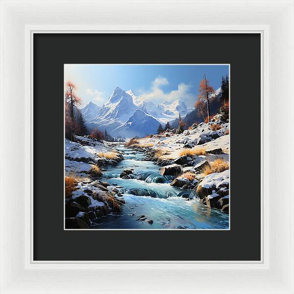 Winter Cascade - Framed Print