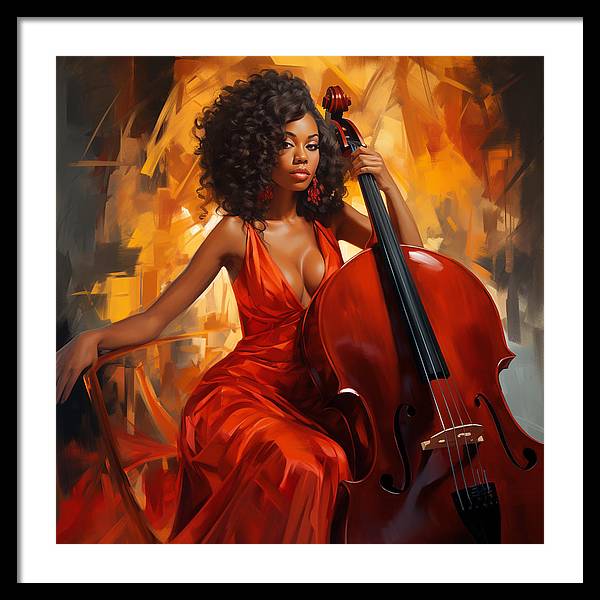 Cello's Embrace - Framed Print