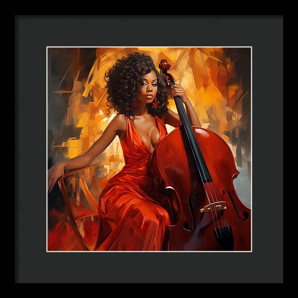 Cello's Embrace - Framed Print