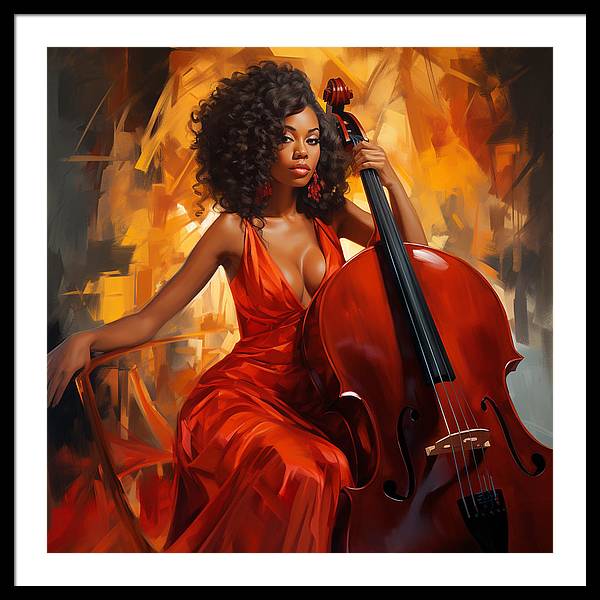 Cello's Embrace - Framed Print