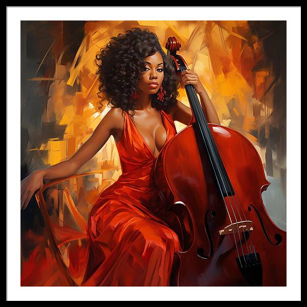 Cello's Embrace - Framed Print