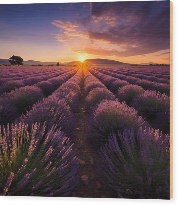 Lavender Fields - Wood Print